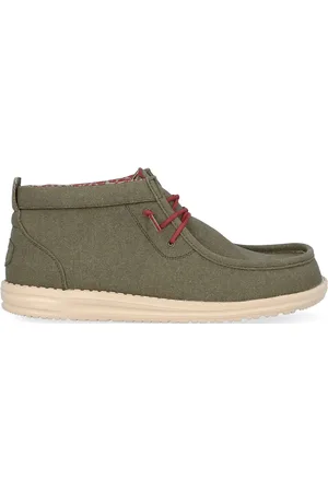 Hey dude Wally Mid Waxed Canvas Heren Instappers Olive
