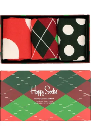 Happy Socks Holiday Classics Gift Set (3-pack) - rood groen en wit plezier - Unisex