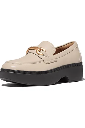 FitFlop F-Luma Chunky-Snaffle Leather Demi-Wedge Loafers