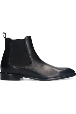 Manfield Heren - Zwarte leren chelsea boots