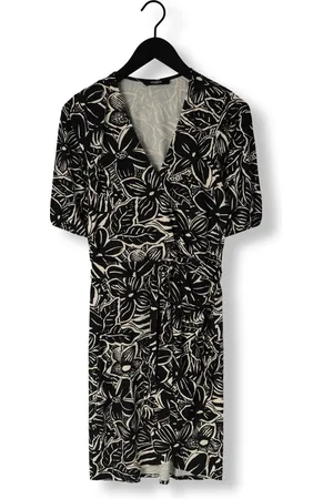 Jansen Amsterdam Vfb506 Jersey Printed Wrap Dress 3/4 Sleeve Jurken Dames - Kleedje - Rok - Jurk -