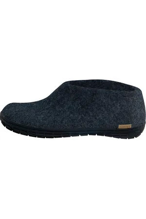 Glerups Dames en Heren slippers Naturkautschuksohle Schwarz