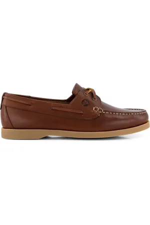 Travelin Exmouth Heren - Leren Moccasins met veter - Boot schoen - Bruin Leer