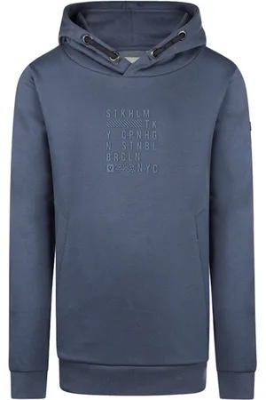 No Way Monday Jongens Sweater met capuchon-Blauw