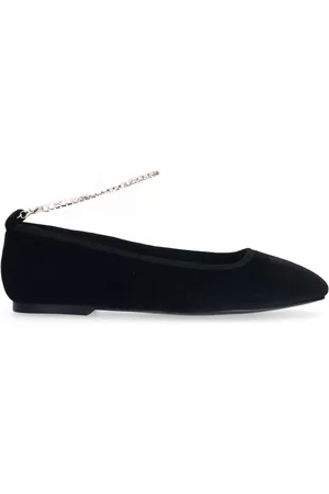 Manfield Dames - Zwarte velours ballerina