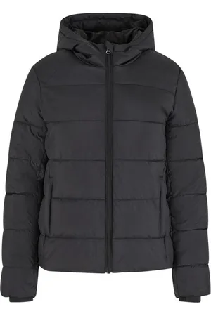 Urban classics Dames kort pufferjack met capuchon Winterjas M Polyester - Basics