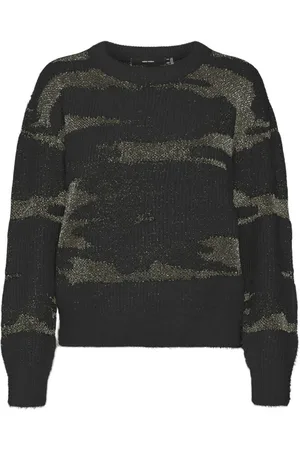 VERO MODA Vmsadie Ls O-Neck Pullover Black Lurex L