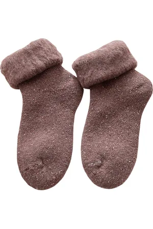 Merkloos Warme winter sokken dames - 1 paar - maat 36-40 - wol - gevoerd - damessokken - cadeautip