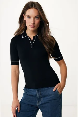 Mexx Polo Gebreid Zwart Dames