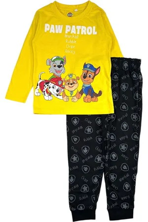 Merkloos Paw Patrol 4 pups pyjama katoen /zwart maat 92