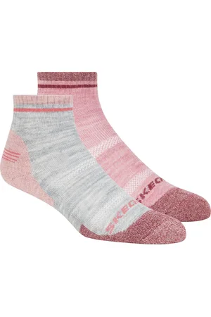 Skechers 1/2 Terry Trail Qtr Crew Dames Sokken - /Roze - One Size