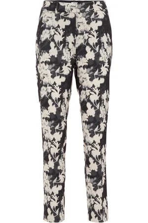 WE Fashion Dames slim fit pantalon met dessin