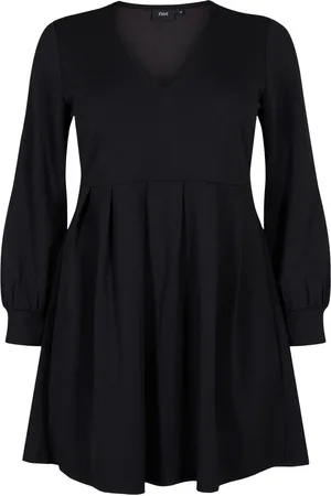 Zizzi VLESLIE, L/S, ABK DRESS Dames Jurk - Black