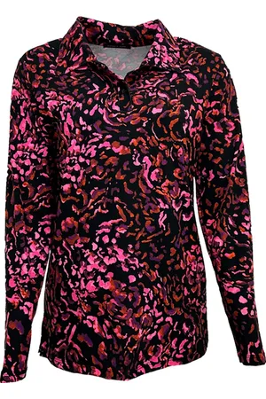 Merkloos Poloshirt N205 cyclaam print LM Pink Lady maat L