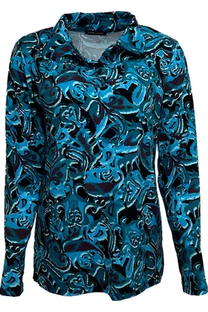 Merkloos Poloshirt N205 petrol print LM Pink Lady maat L