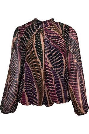 Merkloos Blouse N203 cyclaam print turtle LM Pink Lady maat L