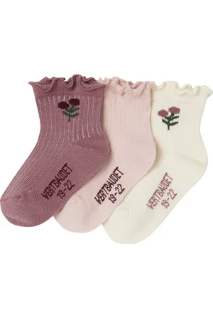 Vertbaudet Set van 3 paar sokjes met bloemen voor babymeisje