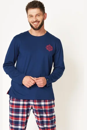 Key Heren Pyjama Flanel Katoen Flanel/Katoen /Rood MNS 613 L