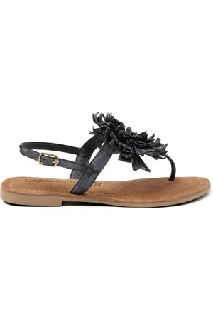 Lazamani Kim Leren Dames Sandalen Black
