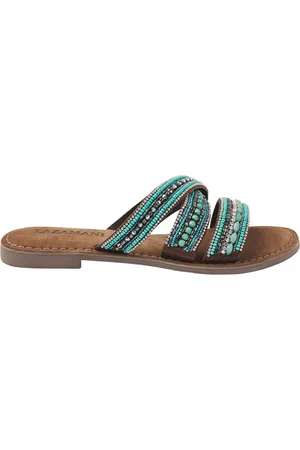 Lazamani Marlin Leren Dames Slippers
