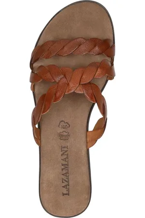 Lazamani Eden Leren Dames Slippers Tan