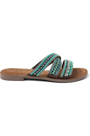 Lazamani Marlin Leren Dames Slippers