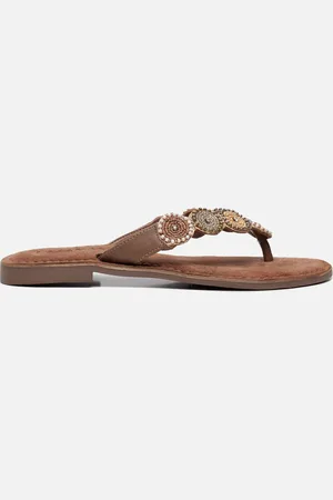 Lazamani Luna Leren Dames Slippers