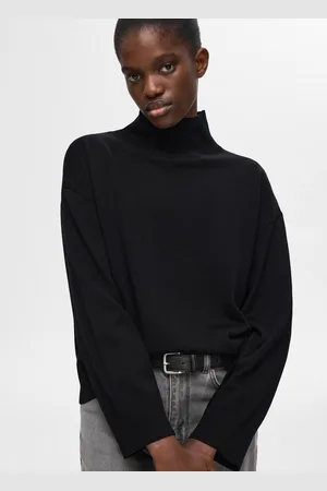 SELECTED Hella LS Knit High Neck Black