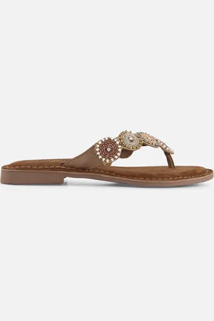 Lazamani Luna Leren Dames Slippers
