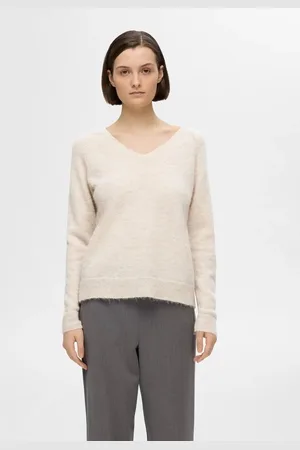 SELECTED Lulu New Knit V-Neck Birch Melange