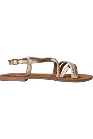 Lazamani Zoe Leren Dames Sandalen Gold