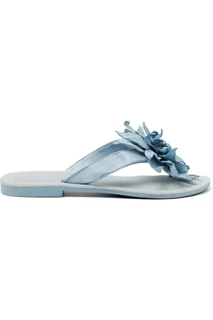 Lazamani Daisy Leren Dames Slippers Blue