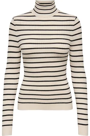 ONLY Trui Onlkarol L/s Rollneck Pullover Knt 15165075 Whitecap Gray/black Smal Dames