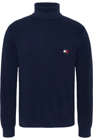 Tommy Hilfiger Tommy Jeans Slim Fit Coltrui met wol - Donkerblauw