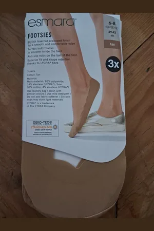 Esmara Kousenvoetjes - Sneakersokken - Kleine sokjes - 3 paar - Beige/ Tan