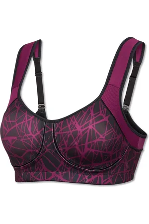 Schiesser Active bh (1-pack) - dames sportbeha voorgevormde cups zonder beugel high support berry gedessineerd