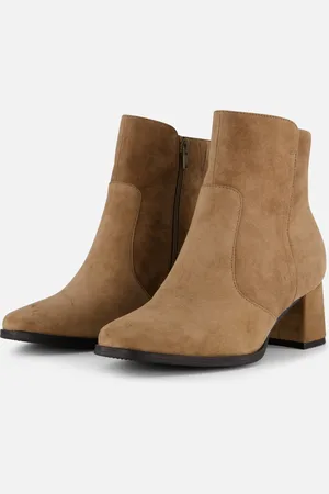Feyn Enkellaarsjes taupe Suede