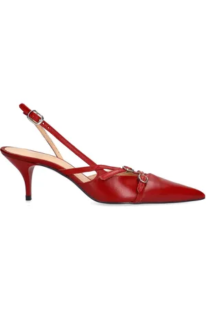 Sacha Dames - Rode leren slingbacks met gespen