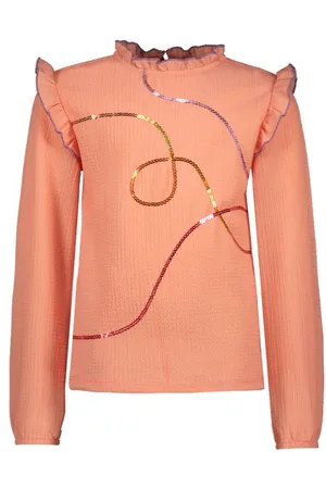B.Nosy B.Nosy K3 Meisjes blouse - Bilie - Perzik