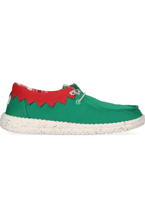 Hey dude Wendy Holiday Elf Dames Kerst Schoenen Green/Red