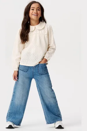 Noppies Kledingset - Kledingset - 2delig - Jeans Edwardsville Medium Blue - Blouse Elgin Whitecap Gray