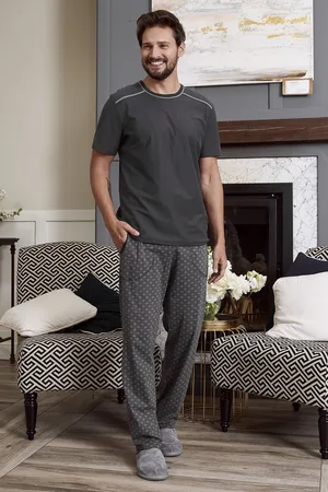 Italian Fashion | Abel | pyjama voor heren | 100% jersey katoen | grijs S