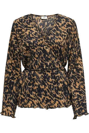 JDY Jacqueline de Yong Vest sienna L/s Wrap Cardigan Jrs 15332399 Sudan Brown/leo Dames