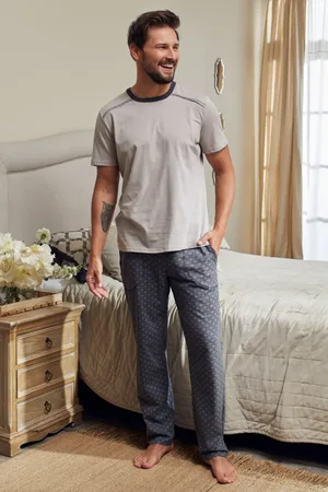 Italian Fashion | Abel | pyjama voor heren | 100% jersey katoen | - grijs S