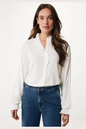 Mexx Blouse Ruffle Gebroken Wit Dames