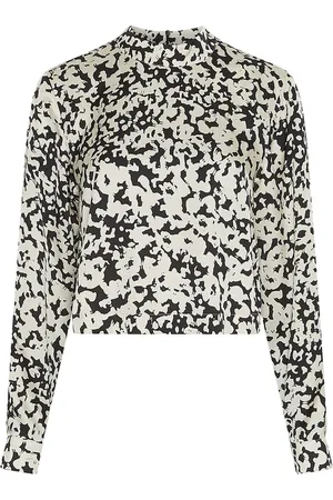 Moss Copenhagen Zwart beige print blouse Naime Irida - MSCH Copenhagen
