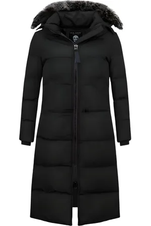 Matogla Extra Lange Winterjas Dames met Kunst Bontkraag