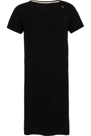 Knit Factory Lily Jurk - Dames midi-jurk met ronde hals - Rechte jurk - Korte mouwen - Jurk voor het voorjaar en de zomer - - S