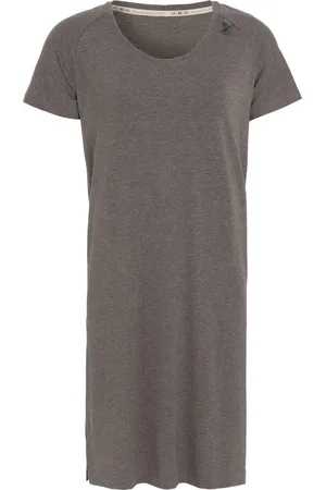 Knit Factory Lily Jurk - Dames midi-jurk met ronde hals - Rechte jurk - Korte mouwen - Jurk voor het voorjaar en de zomer - - S