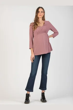 Attesa Zwangerschapsblouse en met elastische band aan de voorkant en V-hals, maat S